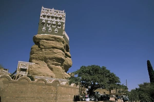 Asia, Yemen, Wadi Dhar. Rock Palace, or Dar Al Hajar