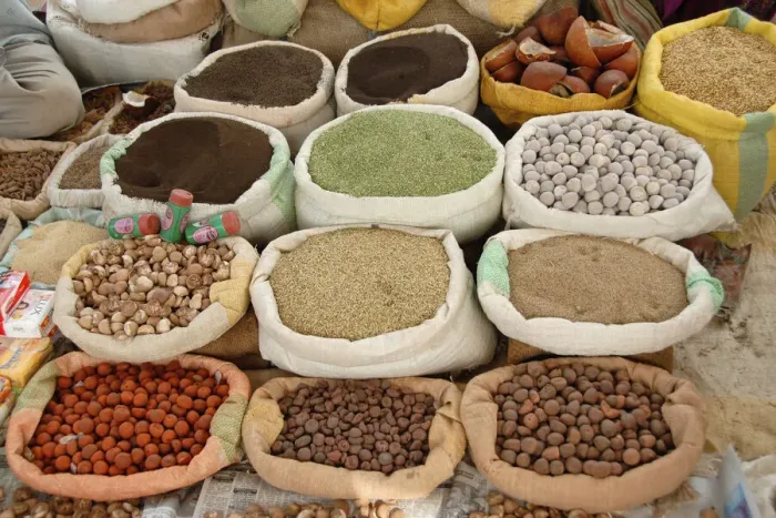 Framed Print : Assorted spices sold at an open market at the village fair, known as Haat Framed Print : Assorted spices sold at an open market at the village fair, known as Haat