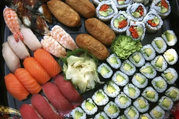 Framed Print : Assortment of Japanese sushi favorites Framed Print : Assortment of Japanese sushi favorites