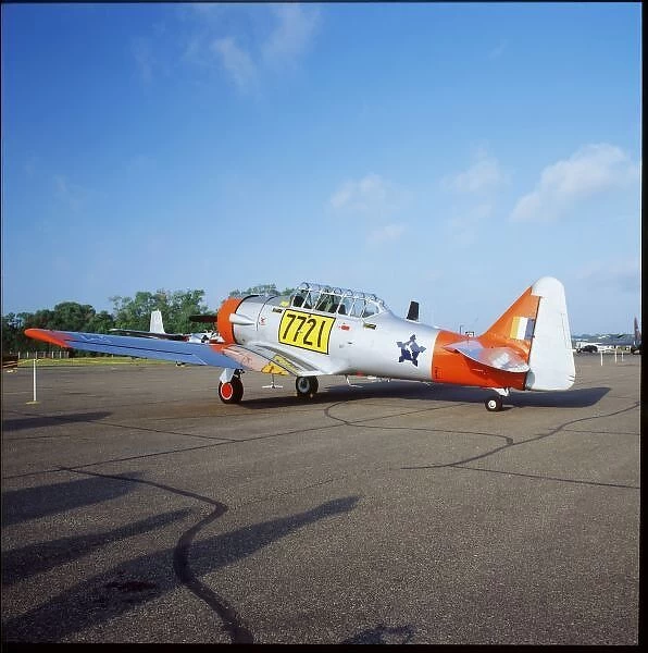 AT-6 SNJ Harvard airplane at the Fleming Field, St. Paul, Minnesota
