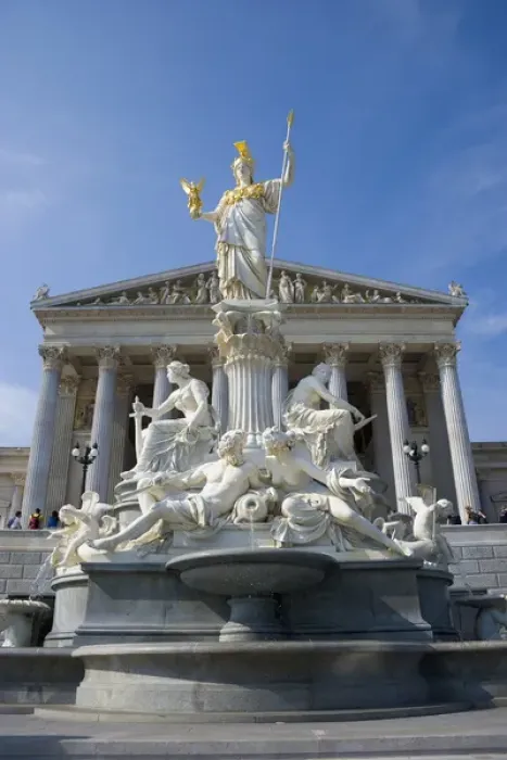 Framed Print : The Athena Fountain in front of the Austrian Parliament, Vienna, Austria Framed Print : The Athena Fountain in front of the Austrian Parliament, Vienna, Austria