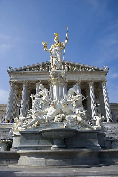 The Athena Fountain in front of the Austrian Parliament, Vienna, Austria