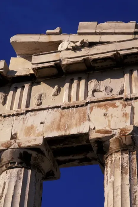 Framed Print : 04. Athens Greece Parthenon Close-Up of Ruins