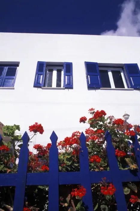 Framed Print : 04. Athens Greece White Buildings in Santorini