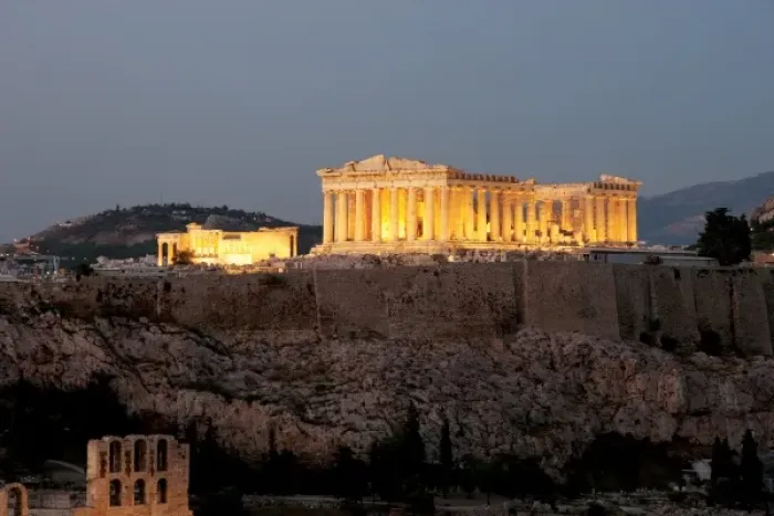 Framed Print : Athens. Panoramic view of the Acropolis at night. Attica. Central Greece Framed Print : Athens. Panoramic view of the Acropolis at night. Attica. Central Greece