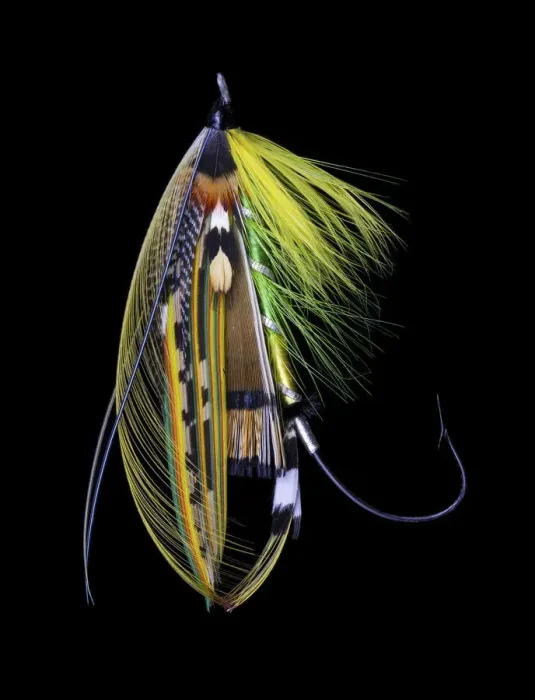 Framed Print : Atlantic Salmon Fly designs Green Highlander
