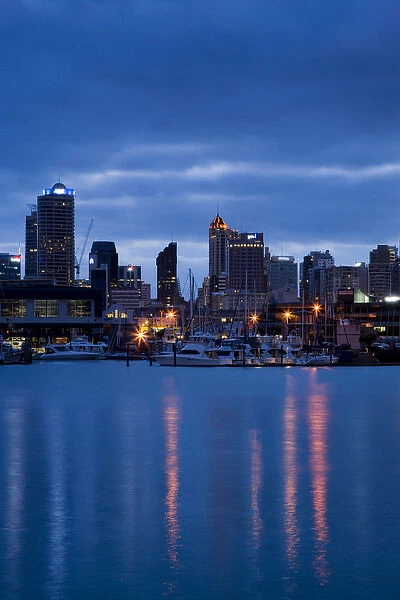 Auckland Central Business District at Dawn, St Marys Bay, Auckland, North Island, New Zealand