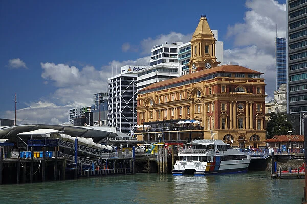 Auckland Ferry Terminal, and historic Ferry Building, Auckland waterfront, North Island