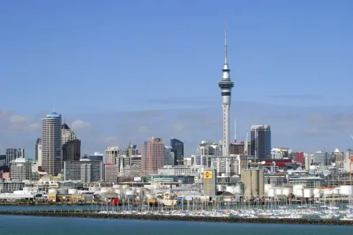 Framed Print : Auckland, New Zealand. Aucklands world famous harbor and skytower as seen from the water Framed Print : Auckland, New Zealand. Aucklands world famous harbor and skytower as seen from the water