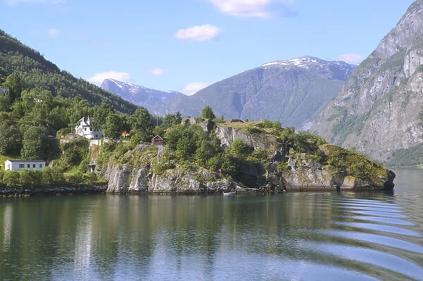 Aurland fjord between Flam and Gudvagan is situated in the innermost part of the