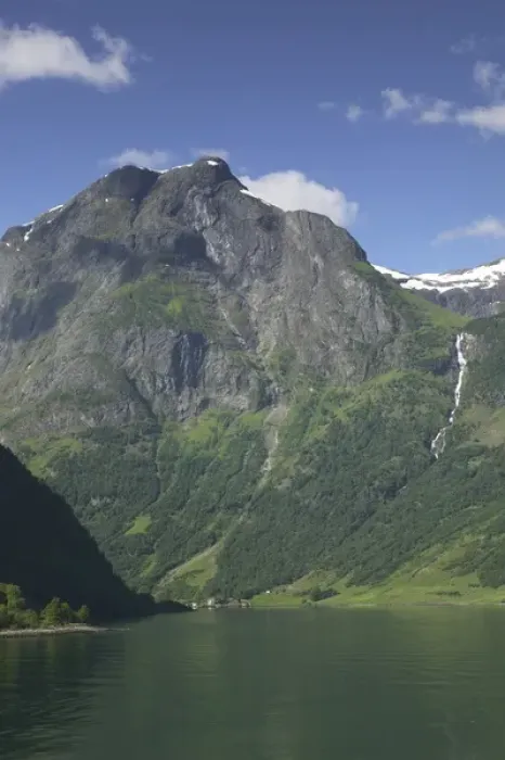 Framed Print : Aurland fjord  /  Naeroy Fjord between Flam and Gudvagan is situated in the innermost