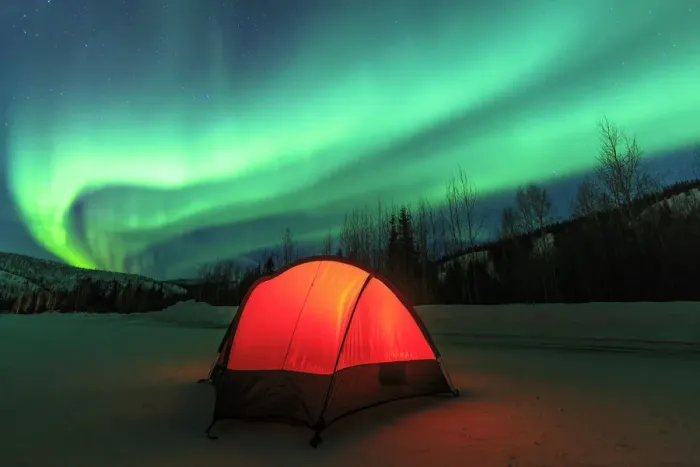Framed Print : Aurora borealis, northern lights near Fairbanks, Alaska