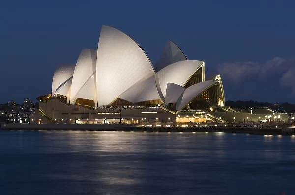 Australia, Sydney. Opera House at night on waterfront