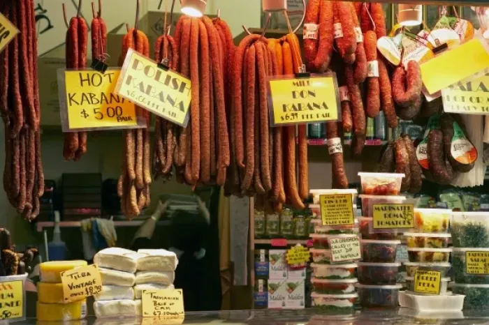 Framed Print : Australia, Victoria, Melbourne, Dips and Antipasto Delicatessen, Queen Victoria Market Framed Print : Australia, Victoria, Melbourne, Dips and Antipasto Delicatessen, Queen Victoria Market