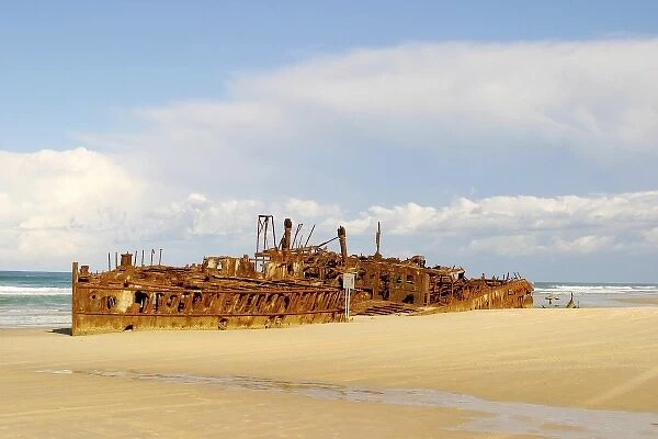 Australia. Fraser Island, Australia. Frasers most famous shipwreck shown