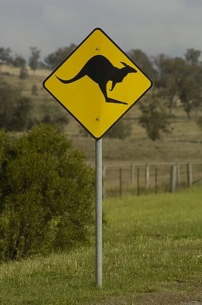 Australia. Beware of Kangaroos crossing sign. AUSTRALIA