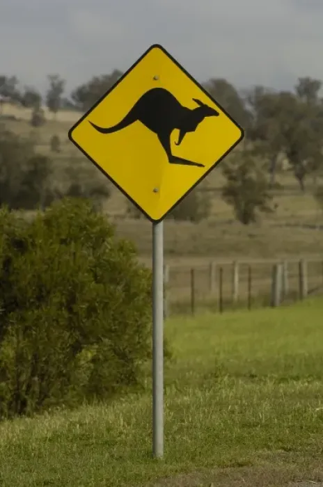 Framed Print : Australia. Beware of Kangaroos crossing sign. AUSTRALIA Framed Print : Australia. Beware of Kangaroos crossing sign. AUSTRALIA