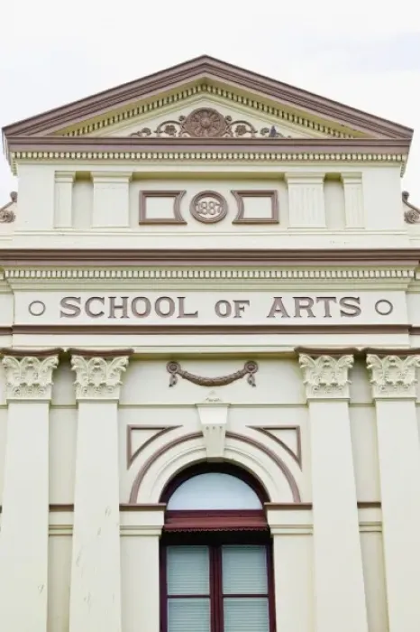 Framed Print : Australia, Queensland, Fraser Coast, Maryborough. Exterior of the School of Arts Building