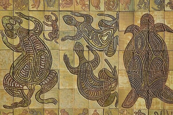 Australia, Queensland, North Coast, Kuranda. Aboriginal Wall Art