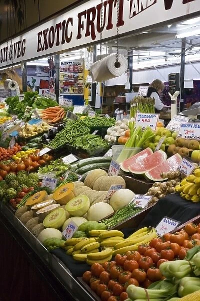 Australia. Produce Stall, Central Market, Adelaide, South Australia, Australia