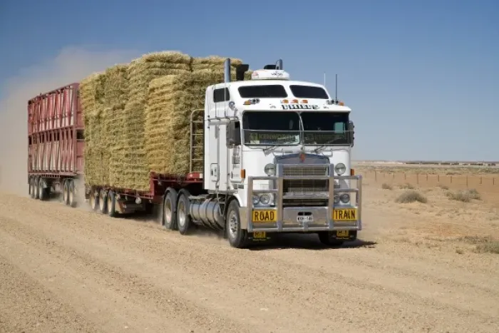 Framed Print : Australia. Road Train, Oodnadatta Track, Outback, South Australia, Australia
