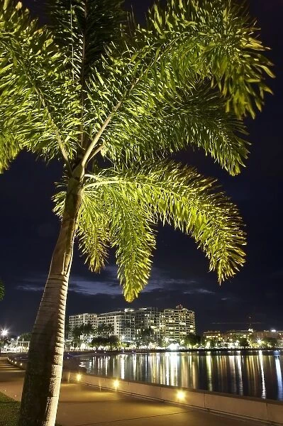 Australia. Cairns, waterfront at night, North Queensland, Australia