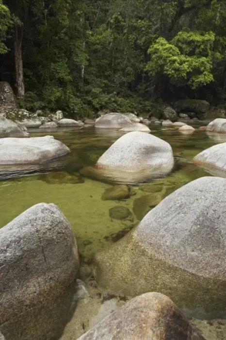 Framed Print : Australia. Boulders and Mossman River, Mossman Gorge