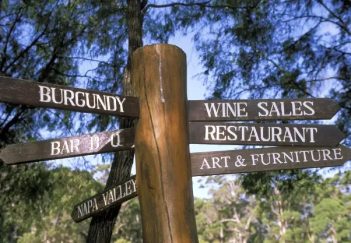 Framed Print : Australia, Margaret River. Signpost, Leeuwing Estate Winery Framed Print : Australia, Margaret River. Signpost, Leeuwing Estate Winery
