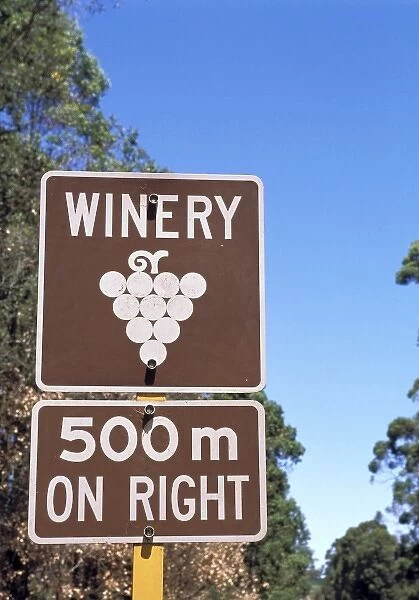Australia, Margaret River. Winegrowing sign