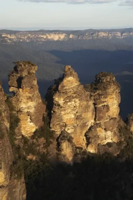 Framed Print : Australia, New South Wales, Blue Mountains, Late Afternoon Light on The Three Sisters