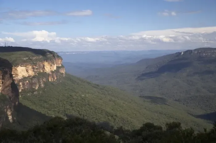 Framed Print : Australia, New South Wales, Blue Mountains, View across Kings Tableland and Jamison