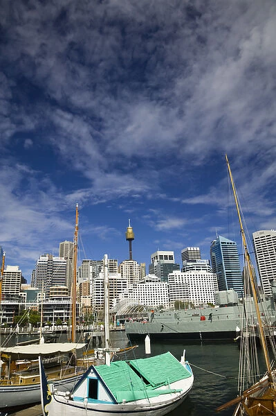 AUSTRALIA, New South Wales (NSW), Sydney. City Skyline from Darling Harbour and the