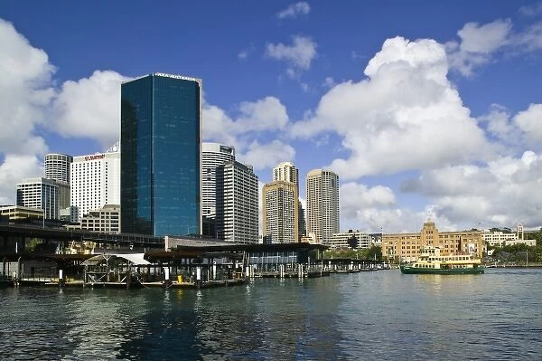 Australia, New South Wales (NSW), Sydney. Tall Buildings along the ferry piers of Sydney Cove