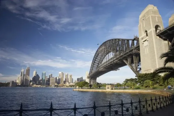 Framed Print : Australia, New South Wales, Sydney, Sydney Harbour Bridge and Central Business District Framed Print : Australia, New South Wales, Sydney, Sydney Harbour Bridge and Central Business District