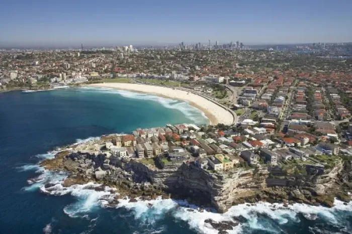 Framed Print : Australia, New South Wales, Sydney, Bondi Beach - aerial Framed Print : Australia, New South Wales, Sydney, Bondi Beach - aerial