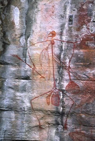 Australia, Northern Territory, Kakadu NP, Ubirr Art Site. An aboriginal cave painting