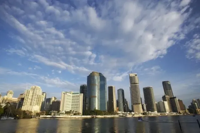Framed Print : Australia, Queensland, Brisbane, Skyscrapers and Brisbane Rive
