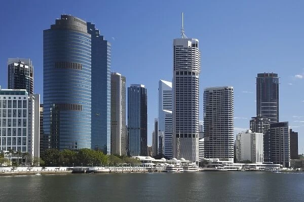 Australia, Queensland, Brisbane, Skyscrapers and Brisbane River