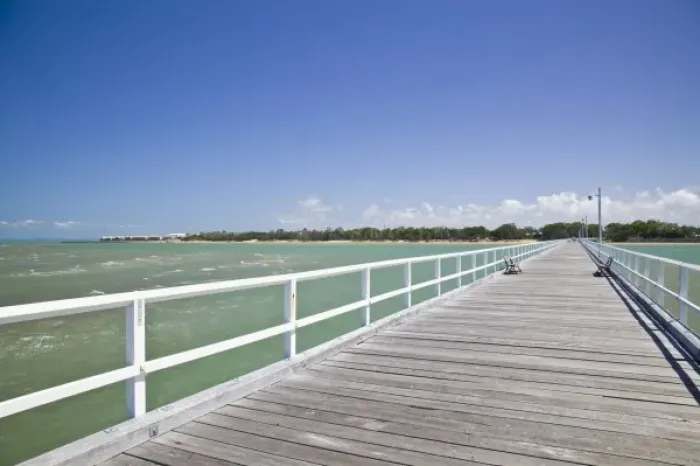 Framed Print : Australia, Queensland, Fraser Coast, Hervey Bay. Urangan Pier on Hervy Bay Framed Print : Australia, Queensland, Fraser Coast, Hervey Bay. Urangan Pier on Hervy Bay