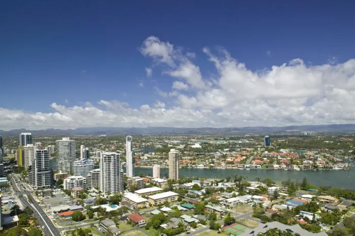 Framed Print : AUSTRALIA, Queensland, Gold Coast, Surfers Paradise. High Overhead View of Surfer s Framed Print : AUSTRALIA, Queensland, Gold Coast, Surfers Paradise. High Overhead View of Surfer s