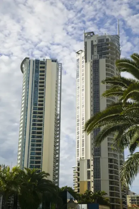 Framed Print : AUSTRALIA, Queensland, Gold Coast, Surfers Paradise. High rise apartment buildings Framed Print : AUSTRALIA, Queensland, Gold Coast, Surfers Paradise. High rise apartment buildings