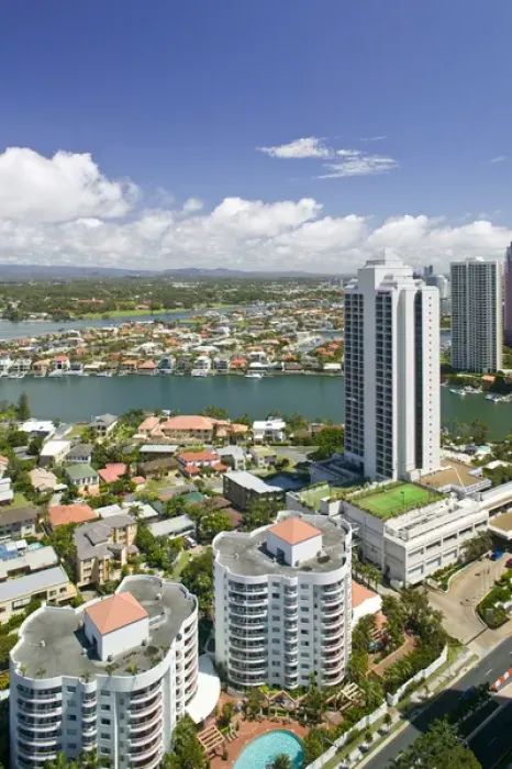 Framed Print : AUSTRALIA, Queensland, Gold Coast, Surfers Paradise. High Overhead View of Surfer s Framed Print : AUSTRALIA, Queensland, Gold Coast, Surfers Paradise. High Overhead View of Surfer s