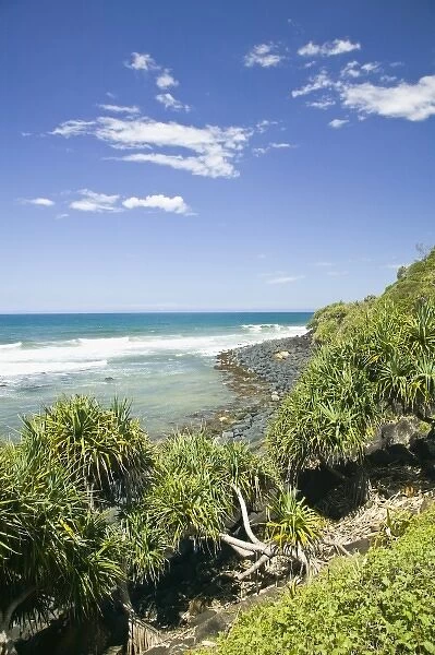 Australia, Queensland, Gold Coast, Burleigh Heads. Seaside View from Burleigh Head National Park