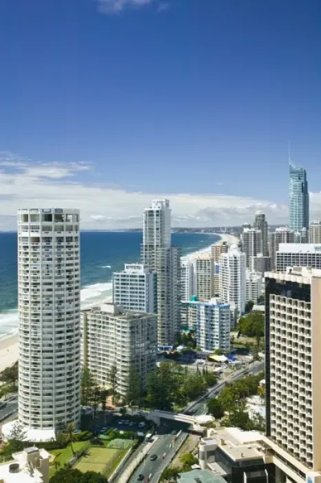 Framed Print : Australia, Queensland, Gold Coast, Surfers Paradise. High Overhead View of Surfer s Framed Print : Australia, Queensland, Gold Coast, Surfers Paradise. High Overhead View of Surfer s