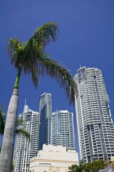 Australia, Queensland, Gold Coast, Surfers Paradise. Downtown  /  Skyline Towers