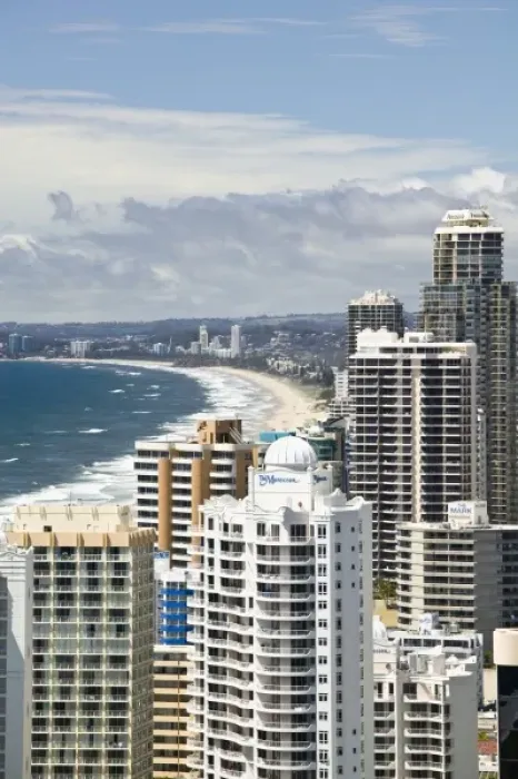 Framed Print : Australia, Queensland, Gold Coast, Surfers Paradise. High Overhead View of Surfer s Framed Print : Australia, Queensland, Gold Coast, Surfers Paradise. High Overhead View of Surfer s