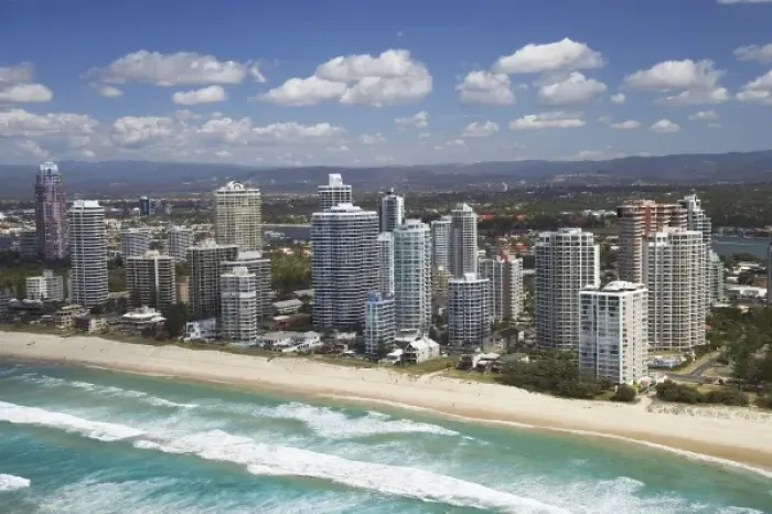 Framed Print : Australia, Queensland, Gold Coast, Main Beach - aerial