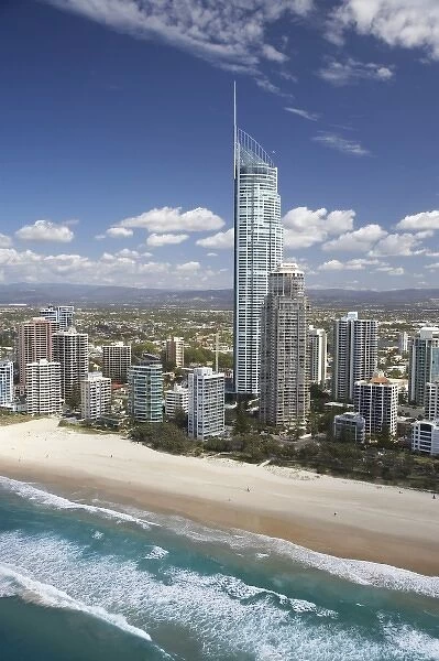 Australia, Queensland, Gold Coast, Surfers Paradise, Q1 Skyscraper - aerial