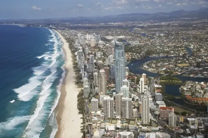 Framed Print : Australia, Queensland, Gold Coast, Q1 Skyscraper, Surfers Paradise - aerial
