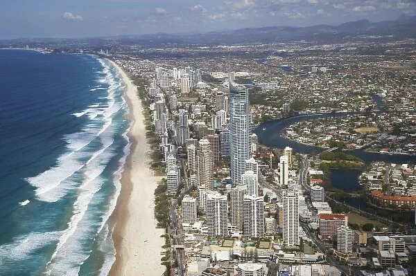 Australia, Queensland, Gold Coast, Q1 Skyscraper, Surfers Paradise - aerial
